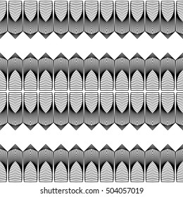 Design seamless monochrome decorative pattern. Abstract lines textured background. Vector art. No gradient