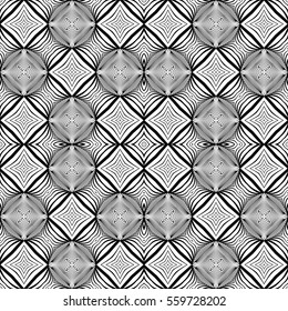 Design seamless monochrome decorative pattern. Abstract geometric background. Vector art. No gradient