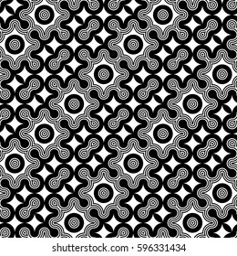 Design seamless monochrome decorative pattern. Abstract striped background. Vector art