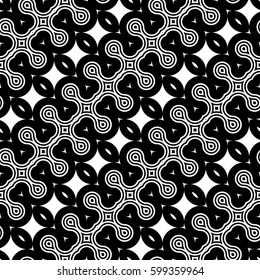 Design seamless monochrome decorative pattern. Abstract striped background. Vector art