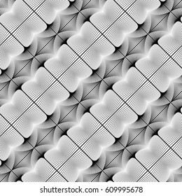 Design seamless monochrome decorative pattern. Abstract lines textured background. Vector art. No gradient