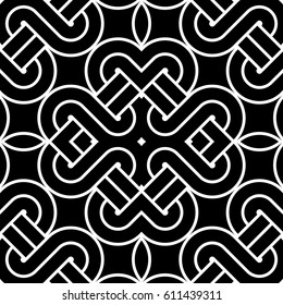 Design seamless monochrome decorative pattern. Abstract striped background. Vector art