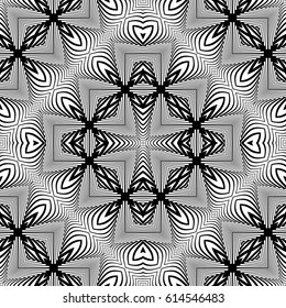 Design seamless monochrome decorative pattern. Abstract background. Vector art