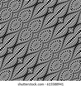 Design seamless monochrome decorative pattern. Abstract textured background. Vector art. No gradient