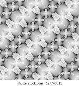 Design seamless monochrome decorative pattern. Abstract lines textured background. Vector art. No gradient