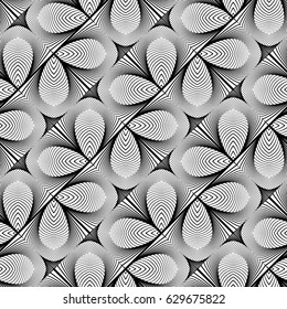 Design seamless monochrome decorative pattern. Abstract background. Vector art. No gradient