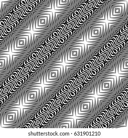 Design seamless monochrome decorative pattern. Abstract textured background. Vector art. No gradient