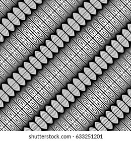 Design seamless monochrome decorative pattern. Abstract lines textured background. Vector art. No gradient