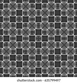 Design seamless monochrome decorative pattern. Abstract geometric background. Vector art. No gradient