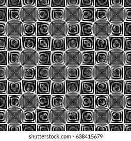 Design seamless monochrome decorative pattern. Abstract geometric background. Vector art. No gradient