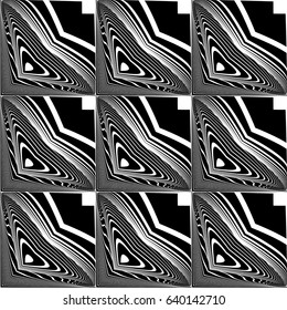 Design seamless monochrome decorative pattern. Abstract lines textured background. Vector art. No gradient