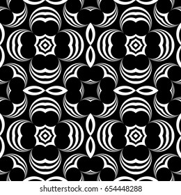 Design seamless monochrome decorative pattern. Abstract background. Vector art