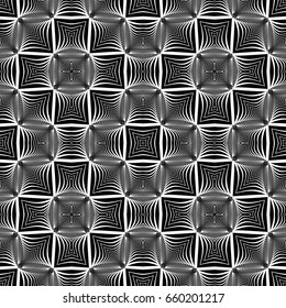 Design seamless monochrome decorative pattern. Abstract geometric background. Vector art. No gradient