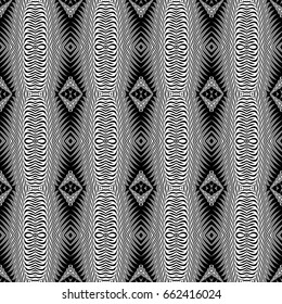 Design seamless monochrome decorative pattern. Abstract textured background. Vector art. No gradient