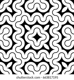 Design seamless monochrome decorative pattern. Abstract background. Vector art