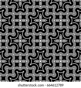 Design seamless monochrome decorative pattern. Abstract striped background. Vector art