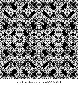 Design seamless monochrome decorative pattern. Abstract striped background. Vector art