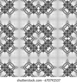 Design seamless monochrome decorative pattern. Abstract background. Vector art