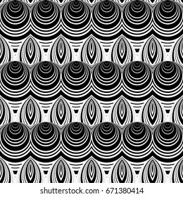 Design seamless monochrome decorative pattern. Abstract background. Vector art