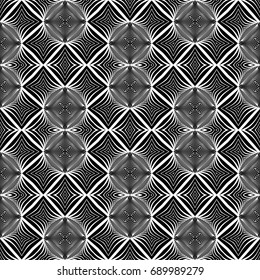Design seamless monochrome decorative pattern. Abstract geometric background. Vector art. No gradient
