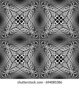 Design seamless monochrome decorative pattern. Abstract background. Vector art. No gradient