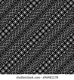 Design seamless monochrome decorative pattern. Abstract striped background. Vector art
