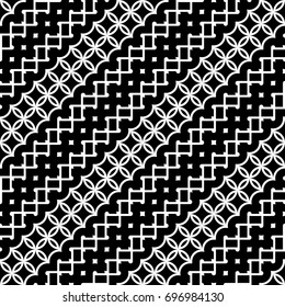 Design seamless monochrome decorative pattern. Abstract striped background. Vector art