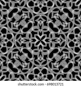 Design seamless monochrome decorative pattern. Abstract background. Vector art. No gradient