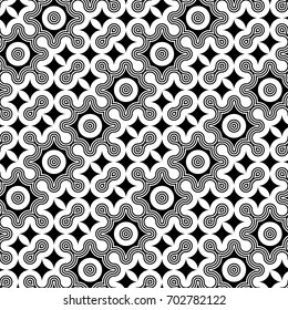 Design seamless monochrome decorative pattern. Abstract striped background. Vector art