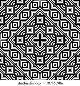 Diseño de un diseño decorativo monocromo impecable. Fondo abstracto a rayas. Arte vectorial sin degradado