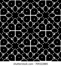 Design seamless monochrome decorative pattern. Abstract background. Vector art