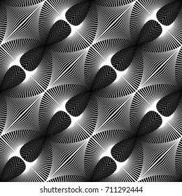Design seamless monochrome decorative pattern. Abstract lines textured background. Vector art. No gradient