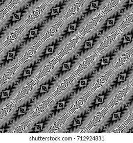 Design seamless monochrome decorative pattern. Abstract textured background. Vector art. No gradient