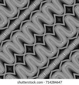 Design seamless monochrome decorative pattern. Abstract textured background. Vector art. No gradient