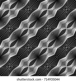 Design seamless monochrome decorative pattern. Abstract geometric background. Vector art. No gradient