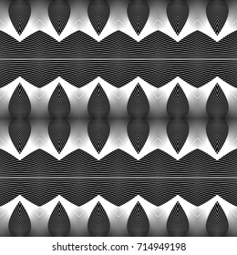 Design seamless monochrome decorative pattern. Abstract background. Vector art. No gradient