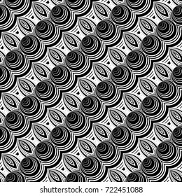 Design seamless monochrome decorative pattern. Abstract background. Vector art