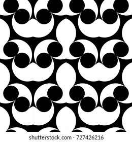Design seamless monochrome decorative pattern. Abstract geometric background. Vector art