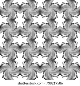 Design seamless monochrome decorative pattern. Abstract lines textured background. Vector art. No gradient