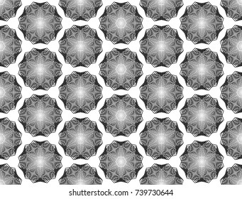 Design seamless monochrome decorative pattern. Abstract lines textured background. Vector art. No gradient