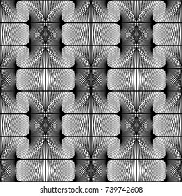 Design seamless monochrome decorative pattern. Abstract lines textured background. Vector art. No gradient