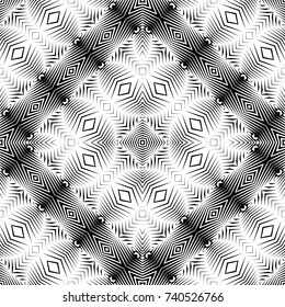 Design seamless monochrome decorative pattern. Abstract background. Vector art