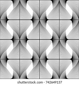 Design seamless monochrome decorative pattern. Abstract lines textured background. Vector art. No gradient