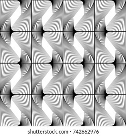 Design seamless monochrome decorative pattern. Abstract lines textured background. Vector art. No gradient