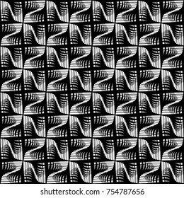 Design seamless monochrome decorative pattern. Abstract lines textured background. Vector art. No gradient