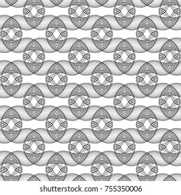 Design seamless monochrome decorative pattern. Abstract lines textured background. Vector art. No gradient