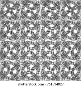 Design seamless monochrome decorative pattern. Abstract lines textured background. Vector art. No gradient