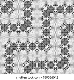 Design seamless monochrome decorative pattern. Abstract zigzag background. Vector art