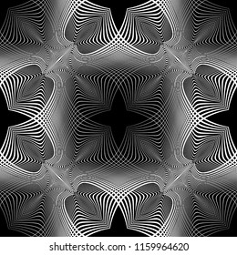 Design seamless monochrome decotative pattern. Abstract grid background. Vector art. No gradient