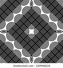 Design seamless monochrome diamond pattern. Abstract grating background. Vector art